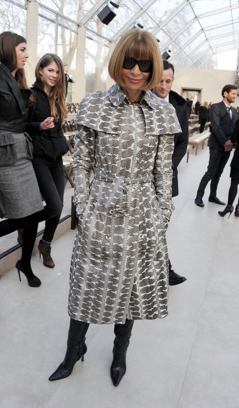 Anna Wintour wearing Burberry