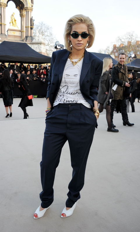 Rita Ora wearing Burberry